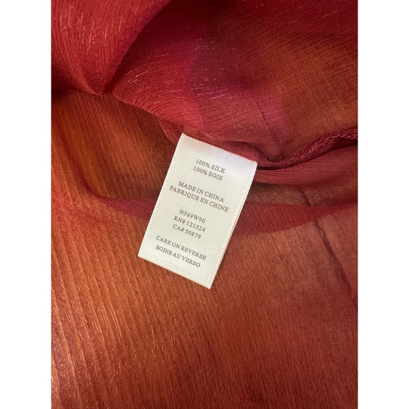 Nick and Mo 100% Silk Red 3/4‎ sleeve top Size L - Picture 11 of 11